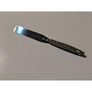 Vintage Cake Icing Spatula Stainless Steel Gray White Speckle Handle USA 11 1/4"